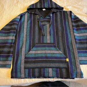 Vintage Mexican Baja Poncho Sweater XL